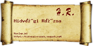 Hidvégi Rózsa névjegykártya